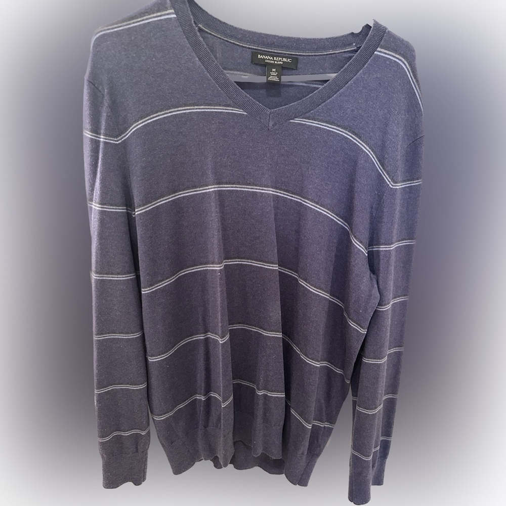 Men's BANANA REPUBLIC Blue Thin Luxury Blend Sweater Size M
